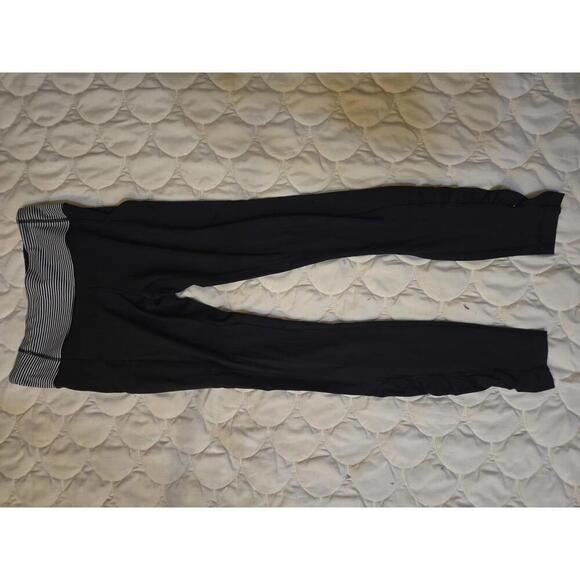 lululemon athletica Pants - Black lululemon  Leggings with Striped Waistband and Ruffled Detail size 4